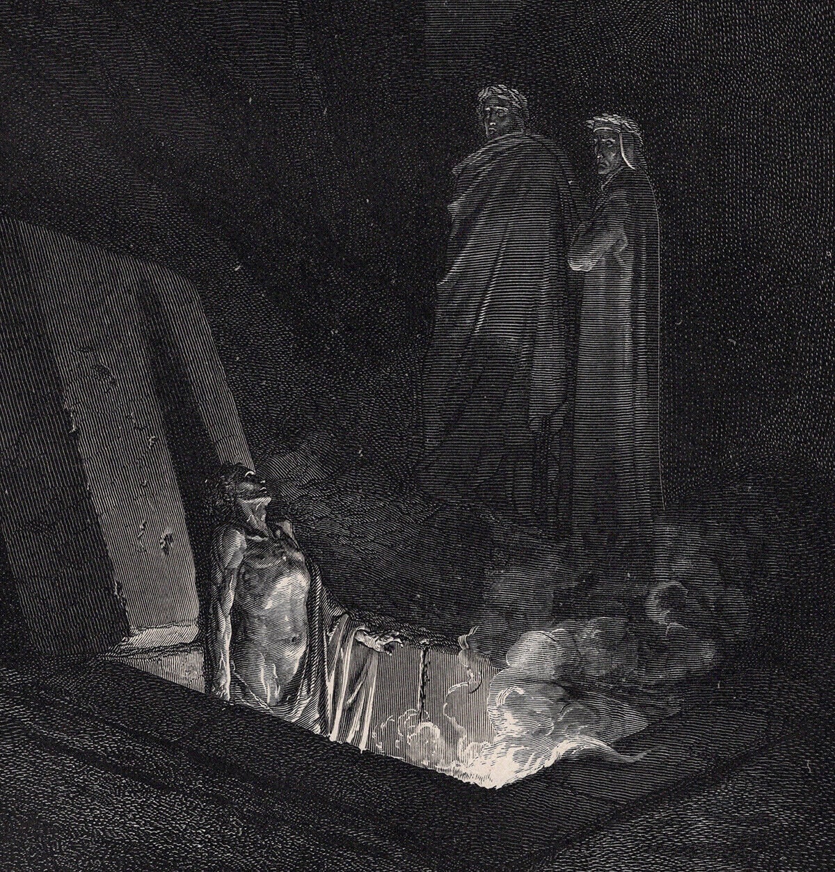 Gustave DORE Signed 1800s Woodcut 