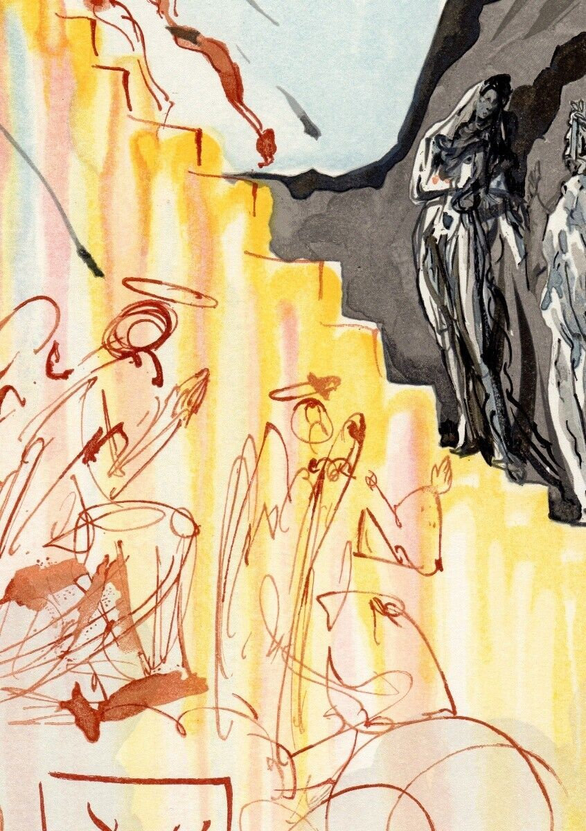 1960年制作のサルバドール・ダリ作「神曲」木版画「天国への階段