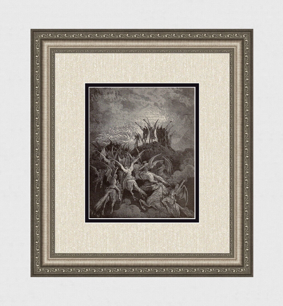 Gustave DORE 1800s Paradise Lost Woodcut 