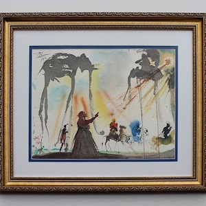 サルバドール ダリ　オリジナル木版画『ダンテ神曲、ベアトリーチェ』1960年制作 サルバドール・ダリ 1960年 神曲 楽園 木版画「天国と天使たち」 額