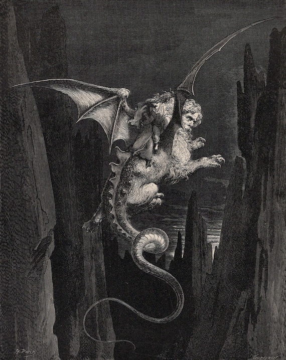 Gustave DORE 1800s Woodcut 