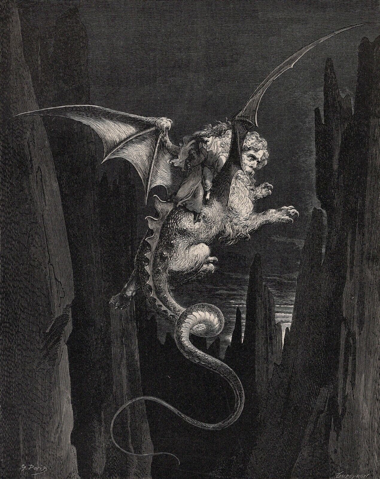 Gustave DORE 1800s Woodcut 