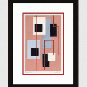 Joe MATHIS Original Couache Painting &quot;Dominant White&quot; SIGNED Framed COA