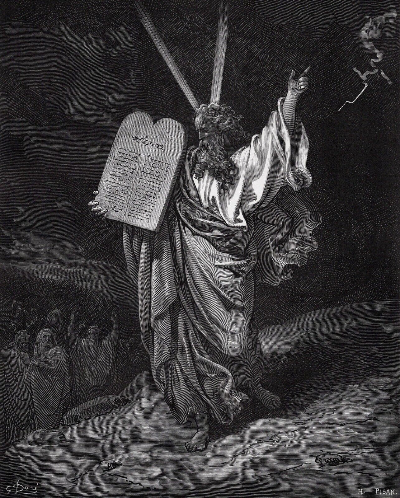 Gustave DORE 1800's Biblical Woodcut 