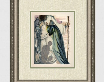 サルバドール・ダリのオリジナルカラー木版画、『ベアトリーチェの輝き