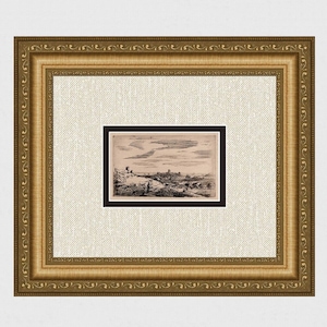 REMBRANDT 1800&#39;s Etching B206 &quot;Cows in the Field&quot; DURAND Original FRAMED Certificate of Authenticity