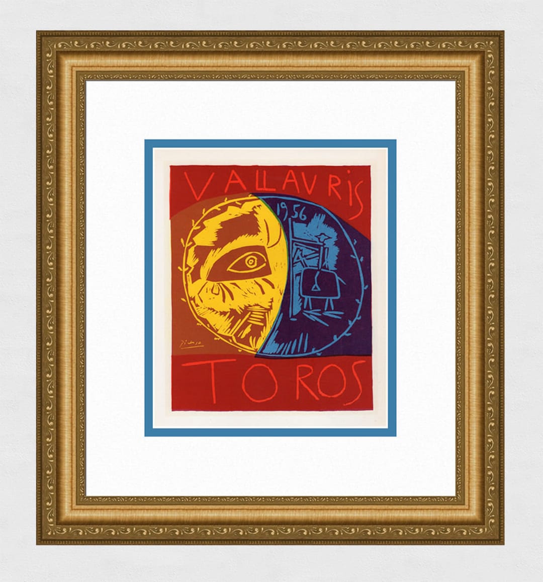 パブロ・ピカソ　リトグラフポスター　ヴィンテージ ポスター　額縁　アンティーク パブロ・ピカソ リトグラフポスター ヴィンテージ ポスター 額縁