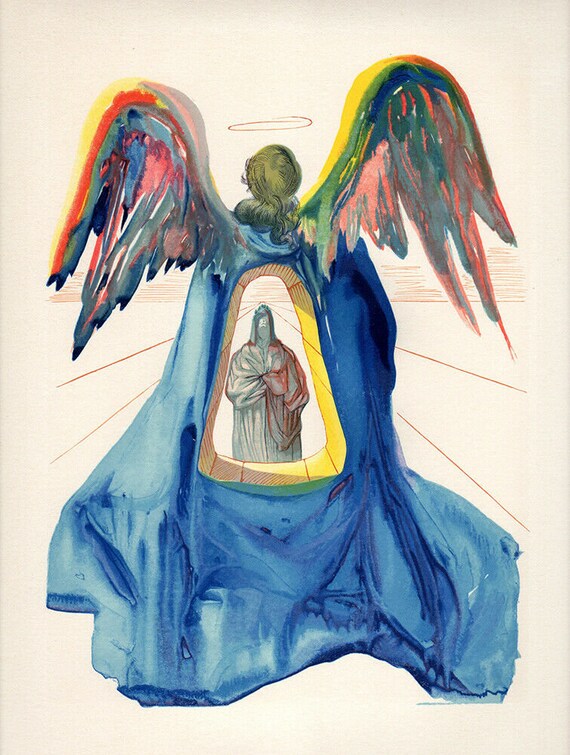 1960 DALI Authentic DIVINE COMEDY Woodcut 