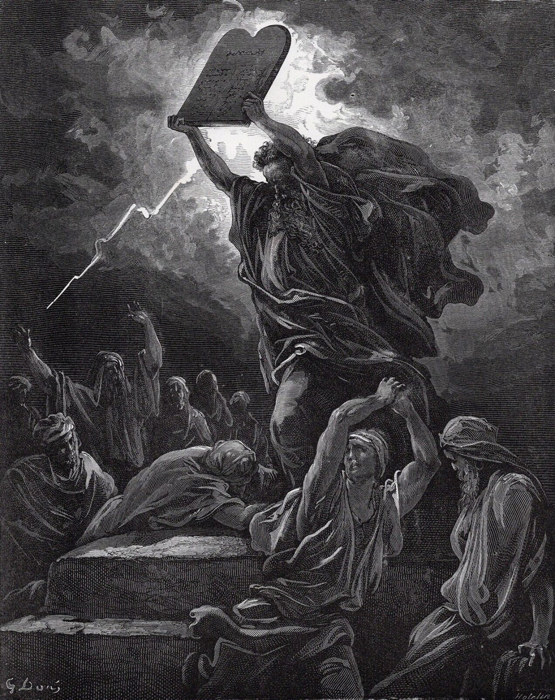 Gustave DORE 1800s Religious Woodcut 