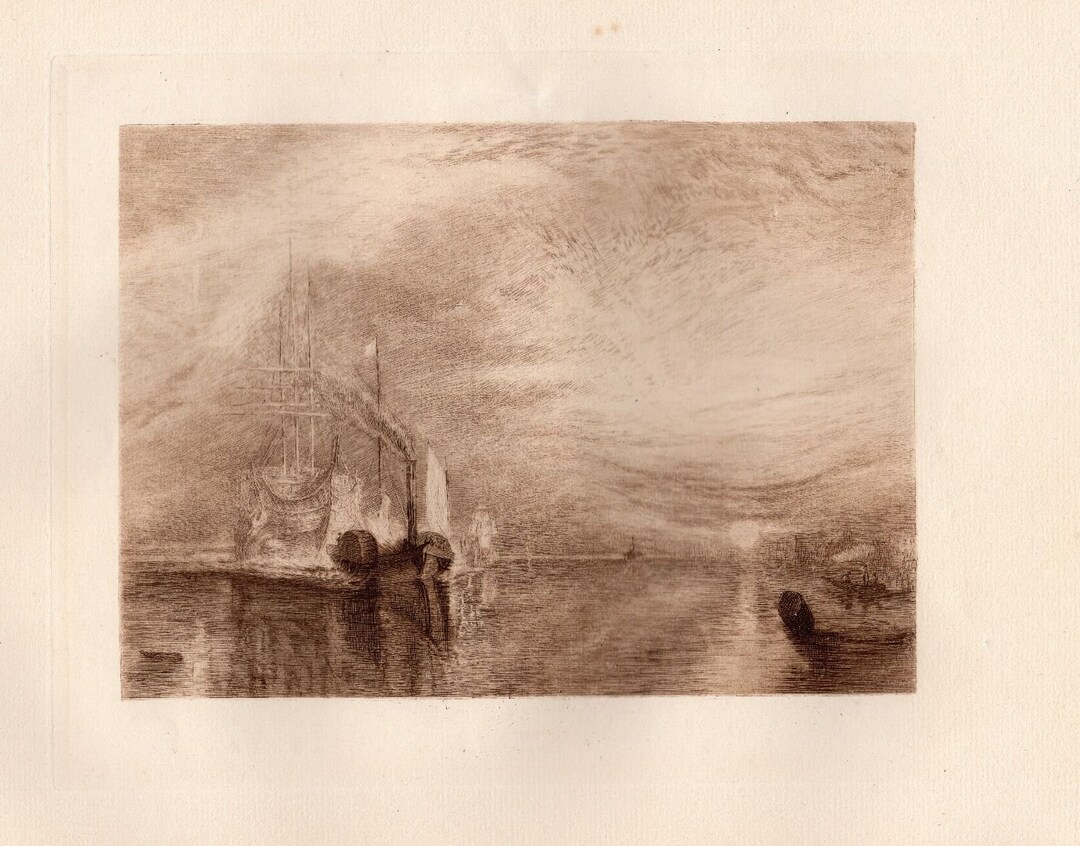Willima Turner Historic 1800s Etching the Fighting Temeraire Gallery