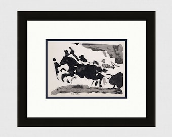 パブロ・ピカソ　版画 パブロ・ピカソ 美しく希少な1961年版画 デッサン・ド