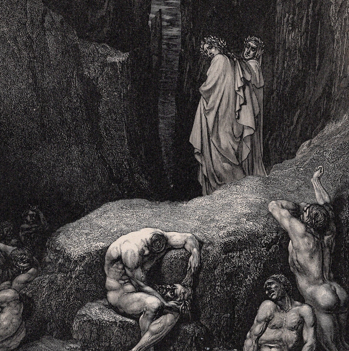 Religious Gustave DORE 1800s Divine Comedy Woodcut 
