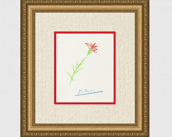 1968年 パブロ・ピカソ サイン入りカラーリトグラフ「驚きの顔