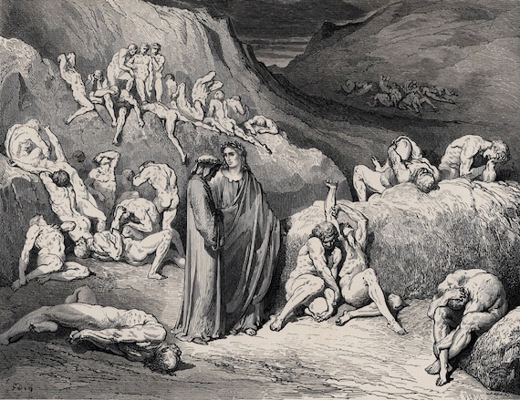 1800s GUSTAVE DORE Religious Woodcut 