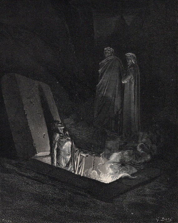 Gustave DORE Signed 1800s Woodcut 