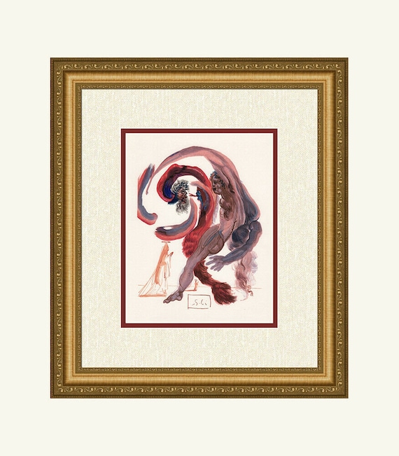 1960 Salvador DALI SIGNED Divine Comedy Purgatory Woodcut