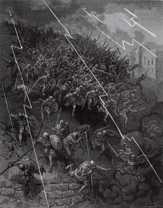 Gustave DORE 1800s FRAMED Woodcut 