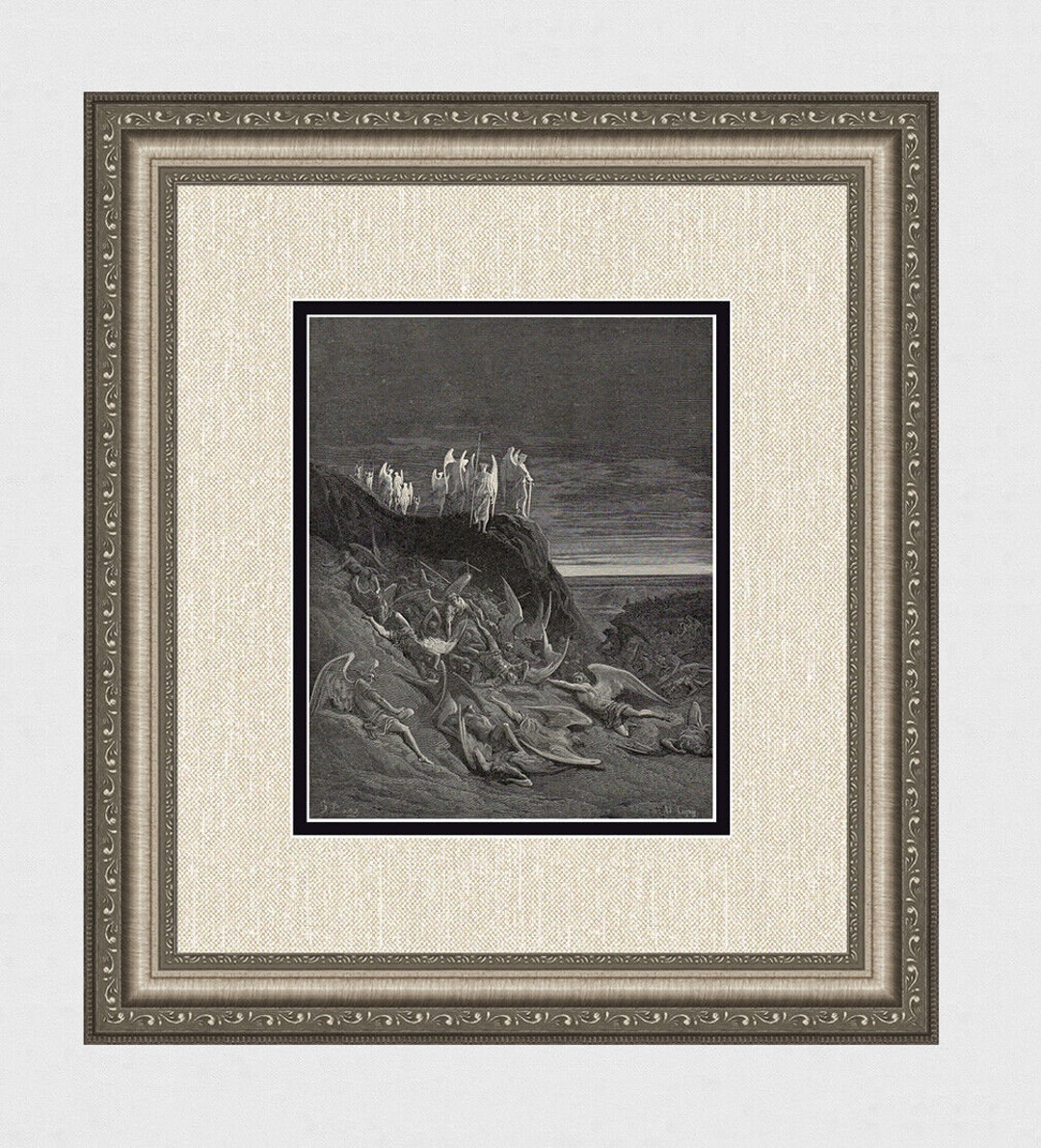 SP/朝宮咲サイン/LO-6231-S/最古の魔導書 エセルドレーダ　4枚 1800s Gustave Dore Paradise Lost Woodcut 