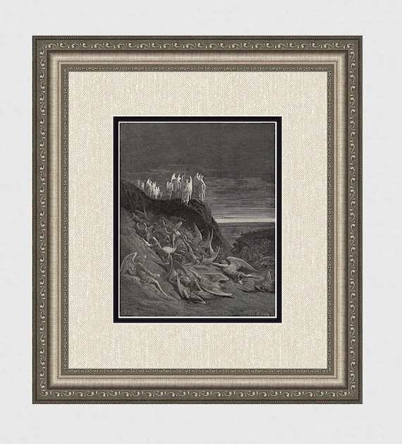 1800s Gustave Dore Paradise Lost Woodcut 
