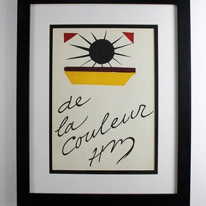 ORIGINAL MATISSE SIGNED 1945 Color Lithograph &quot;The Rising Sun&quot; Gallery Certificate Custom Framed