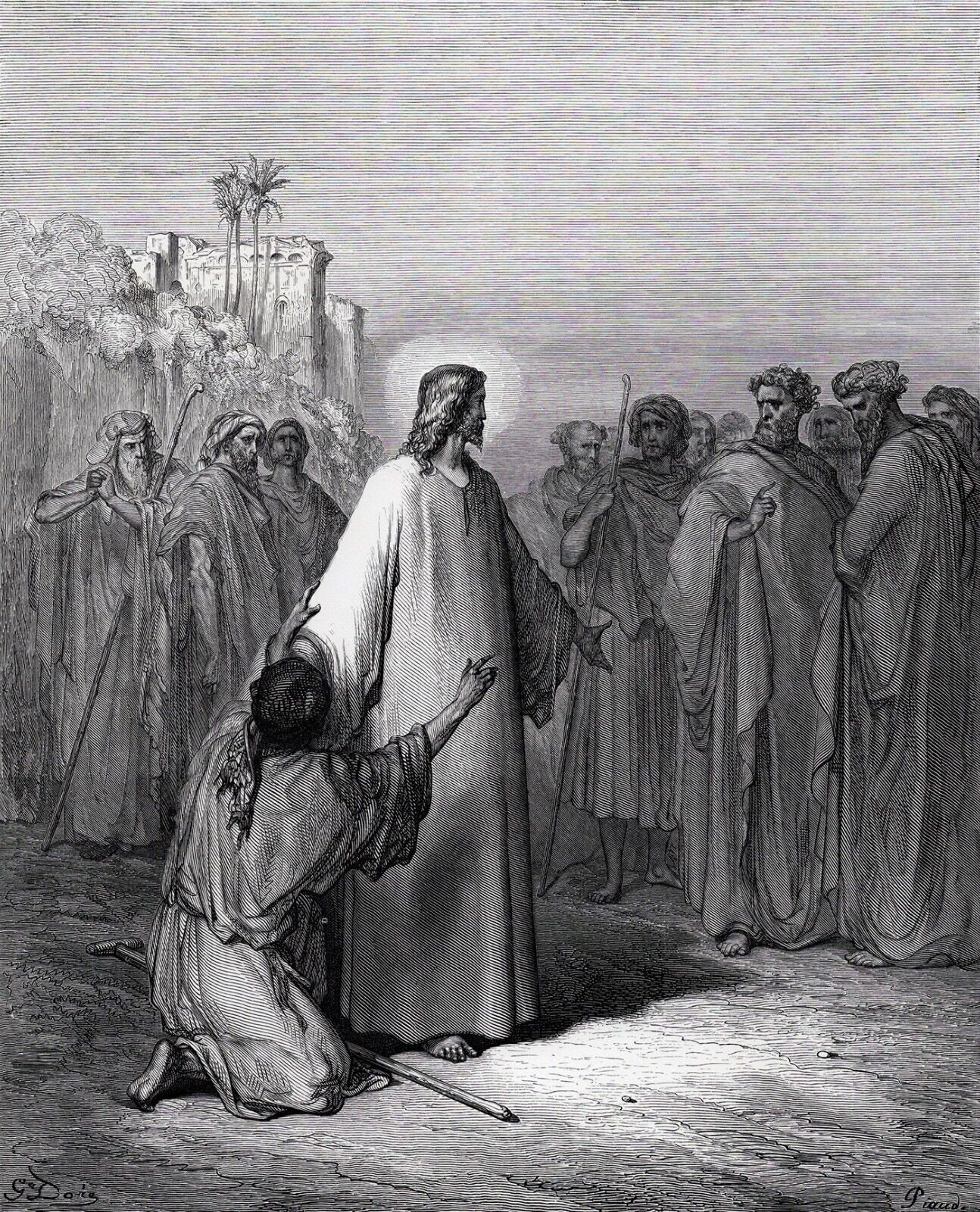 1800s Gustave DORE Biblical Woodcut 