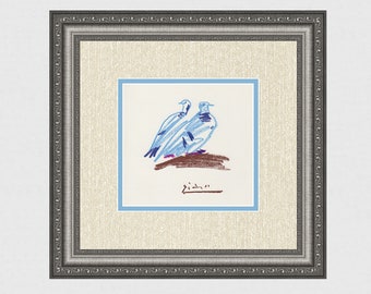 1968年 パブロ・ピカソ サイン入りカラーリトグラフ「驚きの顔