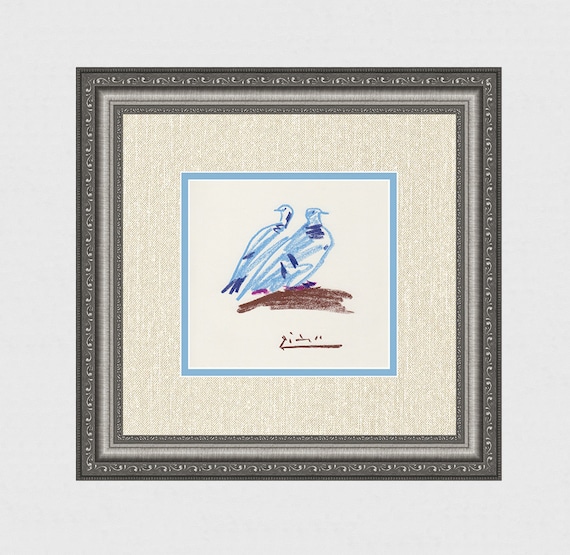 パブロ・ピカソ 鳩のリトグラフ リトグラフ版画 パブロ・ピカソ 「鳩 1943.1.6(墨汁のデッサン