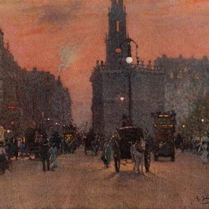 FRAMED Alfred EAST Antique Color Print &quot;In the Cotswolds&quot; SIGNED Certificate of Authenticity