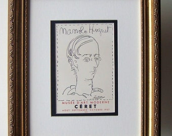 Pablo PICASSO Signed  Antique Exhibition Poster "Picasso's Friend" GALLERY FRAMED Certificate of Authenticity