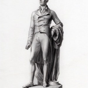 Patrick McDowell 1800s Engraving &quot;William Pitt the Younger&quot; Gallery Framed Certificate of Authenticity