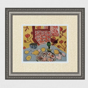 SIGNED HENRI MATISSE 1943 Color Lithograph &quot;Still Life with Lemons, Blue Table&quot; Framed Gallery Certificate