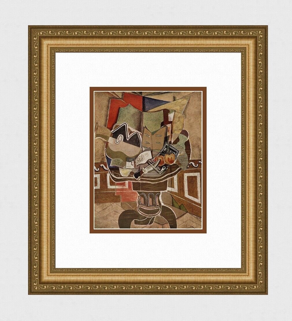 es Braque、LE GUERIDON、画集画、新品額装付 1956 GEORGES BRAQUE Vintage Lithograph 