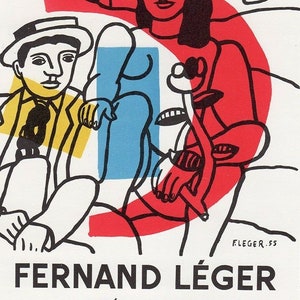 Fernand LEGER Antique Exhibition Poster &quot;Fernand Leger Composition&quot; Custom Framed Signed COA