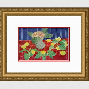 Henri MATISSE 1946  Color Lithograph &quot;Lemons And Saxifrages&quot; Custom FRAMED Certificate of Authenticity
