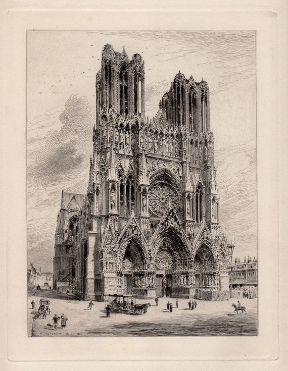 SIGNED TOUSSAINT 1800s Original Etching 