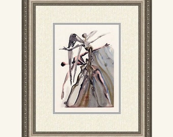 サルバドール・ダリのオリジナルカラー木版画、『ベアトリーチェの輝き