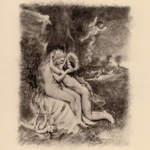 1947 Paul-Emile BEACT ORIGINAL Limited Lithograph &quot;Sweet Morning Kisse&quot; Gallery Framed COA