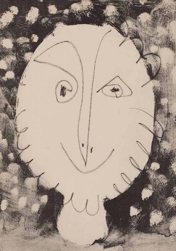 ピカソ 1949年 カラーリトグラフ「喜びの顔」限定版 ギャラリー額入り