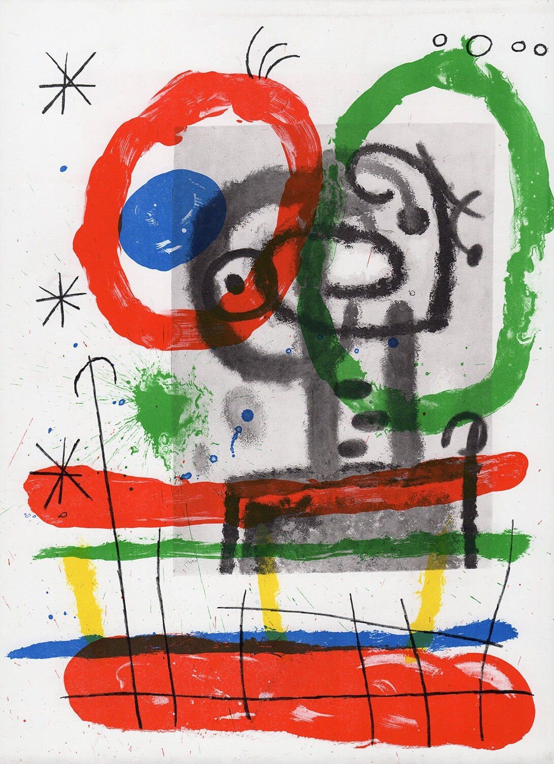 本物 MIRO 1965 オリジナル Mourlot 437 カラーリトグラフ「Peintures