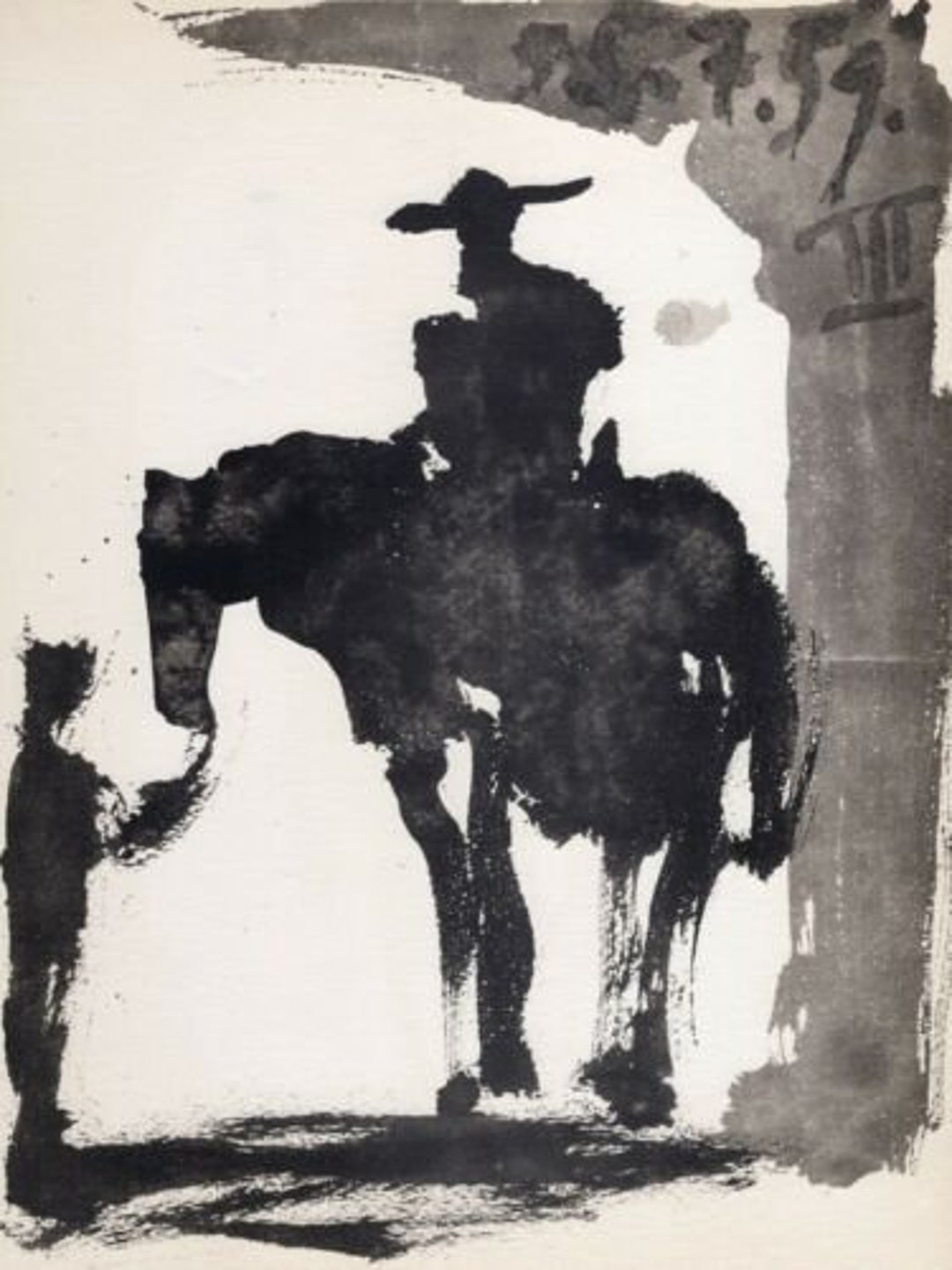 ピカソ　1961年　ヴィンテージ　リトグラフ　闘牛　額付　CoA付 ピカソ 1961年 ヴィンテージ リトグラフ 闘牛 額付 CoA付 ピカソ
