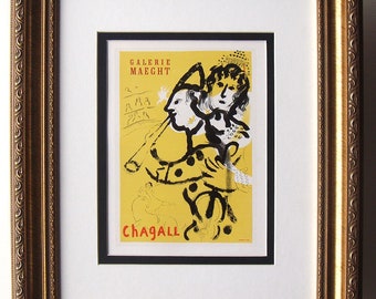 CHAGALL Signed Exhibition Poster "Chagall" GALLERY FRAMED Certificate of Authencity