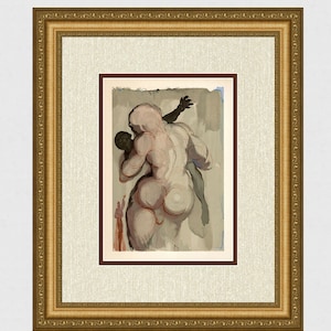 Autêntico Salvador DALI 1960 Divina Comédia Xilogravura "Uma Morte Violenta" Galeria FRAMED Certificado de Autenticidade
