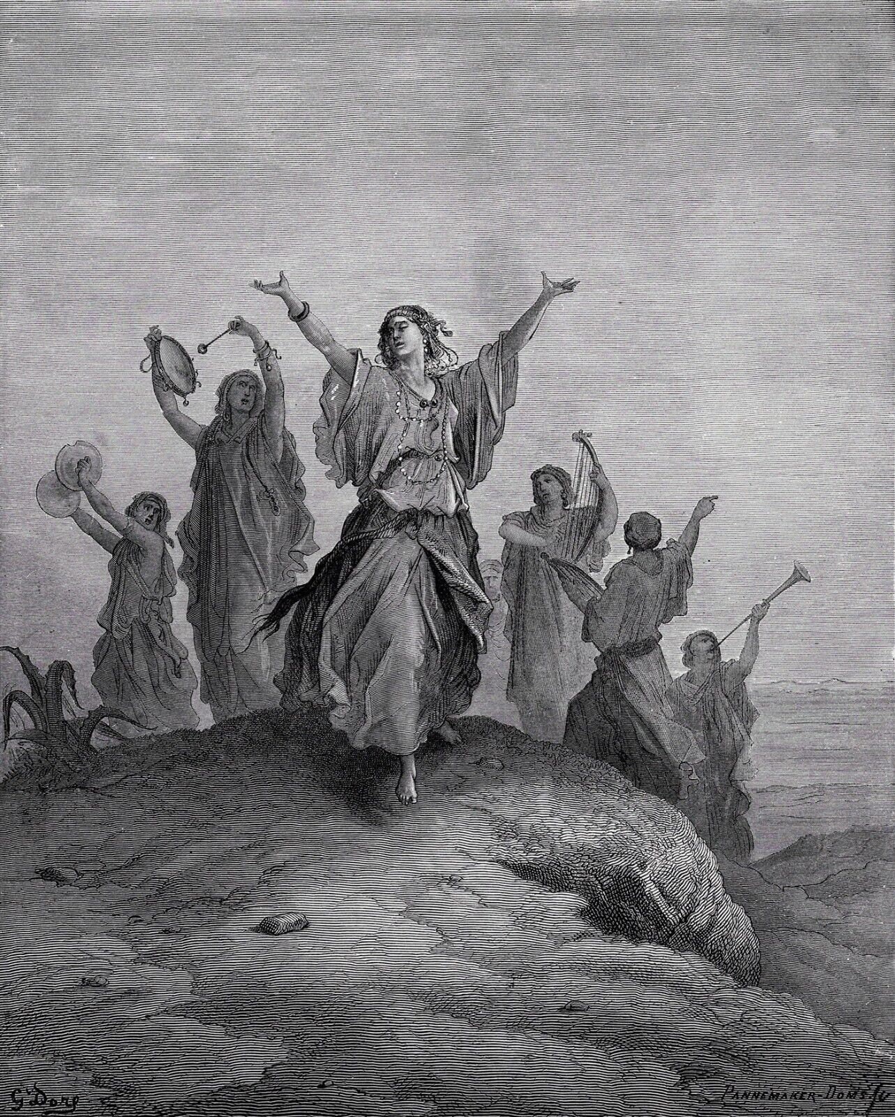 Gustave DORE 1800s Religious Woodcut 