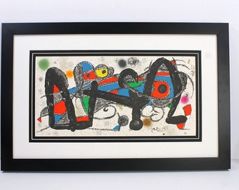 Joan MIRO 1974 LIMITED Lithograph "Escultor Portugal" FRAMED Signed Gallery Certificate