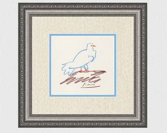 1968年 パブロ・ピカソ サイン入りカラーリトグラフ「驚きの顔