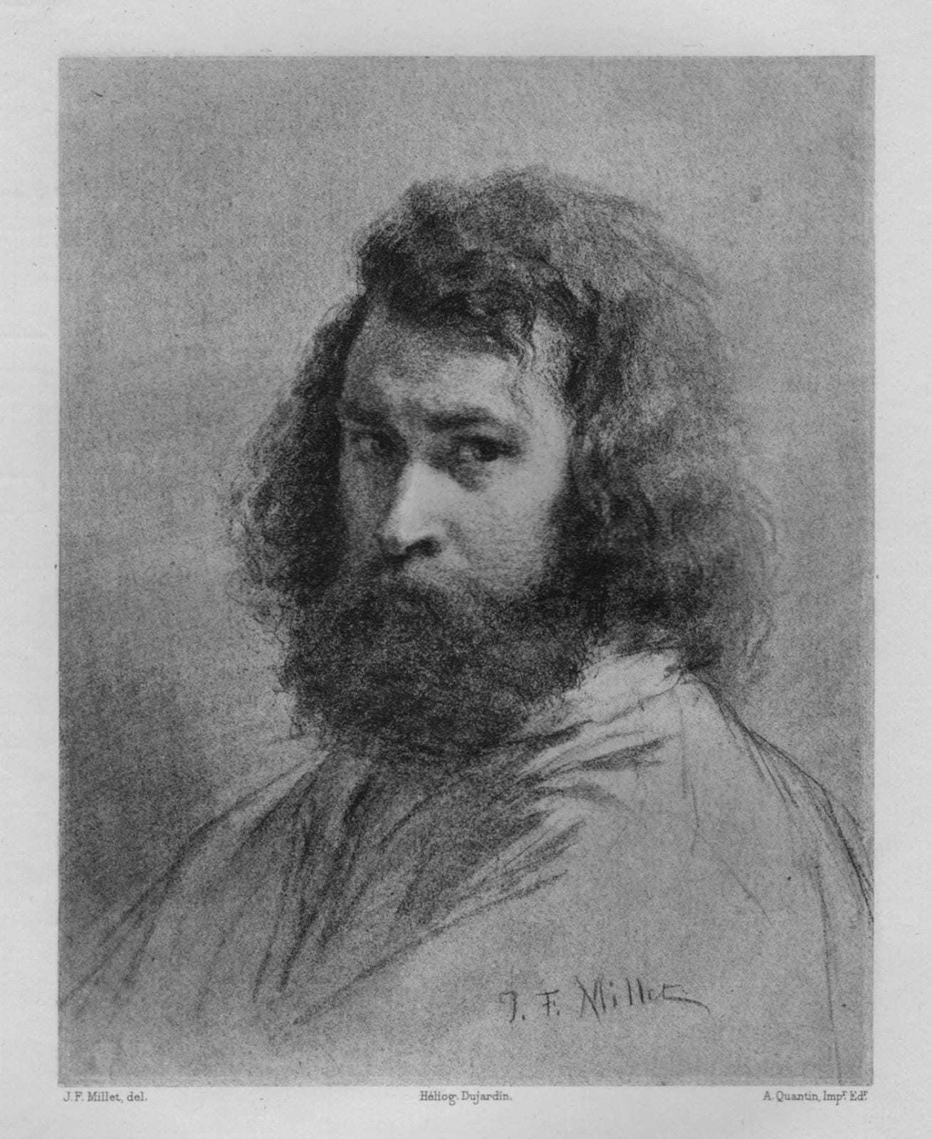 Millet Portrait JEAN-FRANCOIS MILLET Antique Portrait Print