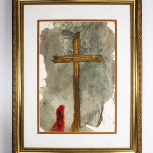 Certificado de Autenticidade Original DALI Biblia Sacra "A Morte de Jesus" de 1967, Galeria Limitada emoldurada