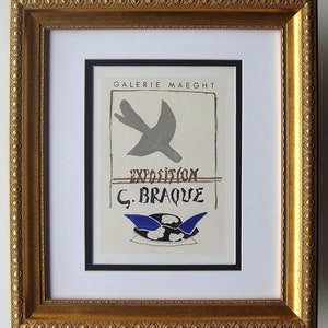 GEORGES BRAQUE Signed Exposition Poster &quot;G. Braque Exposition&quot; Gallery Framed COA