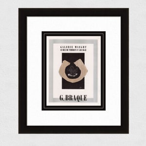 BRAQUE 1959 Antique Exhibition Poster &quot;Braque Composition&quot; Gallery Framed SIGNED COA