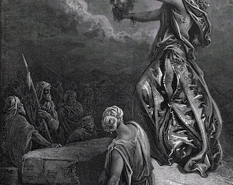 ギュスターヴ・ドレ作 1800年代 木版画「ユディトとホロフェルネスの首